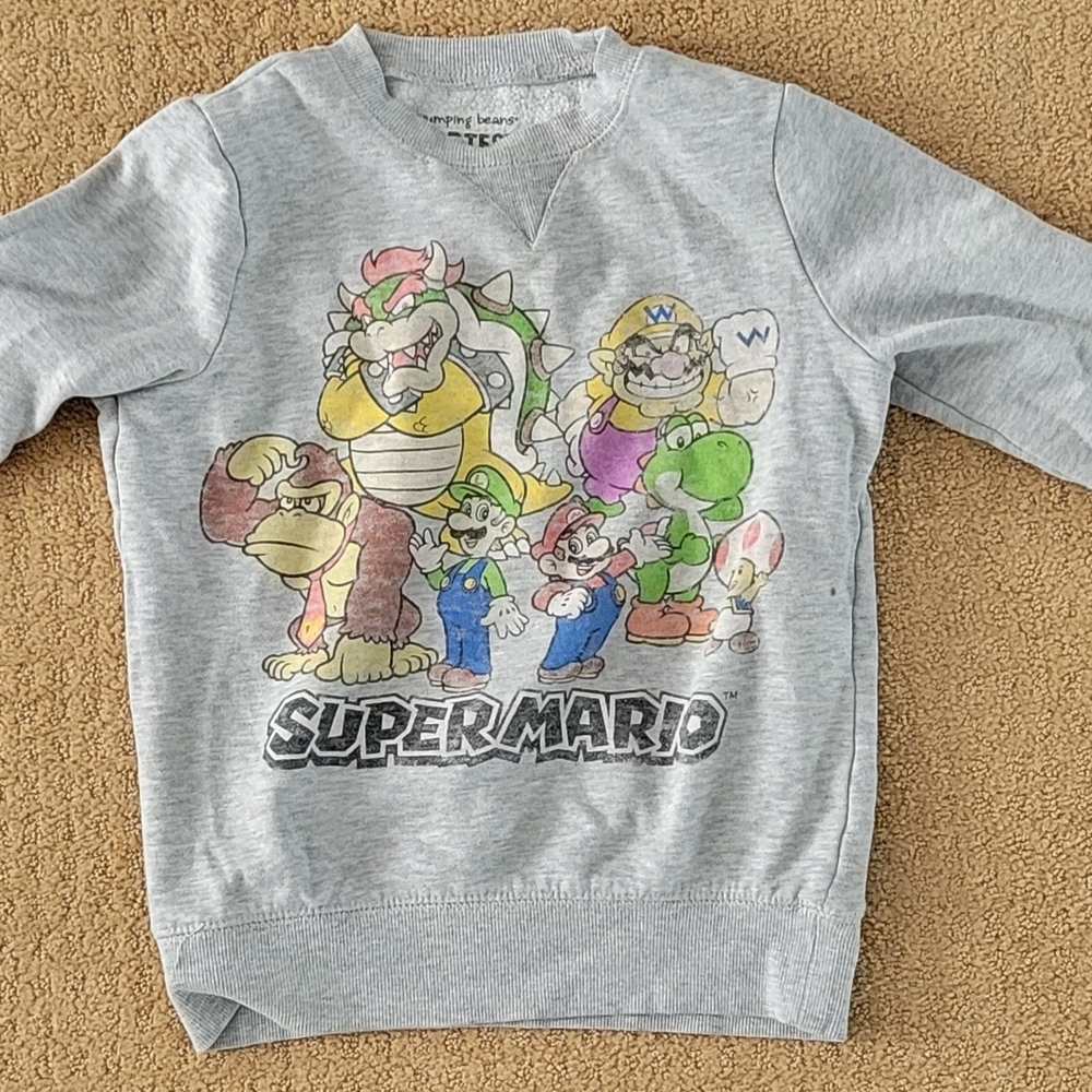 Super Mario Kids Gray Sweatshirt